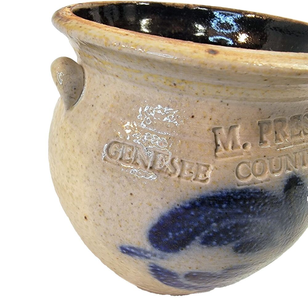 Salt Glaze Pitcher Genesee Country Museum Mark Presher Master Potter Handpainted - Picture 3 of 12